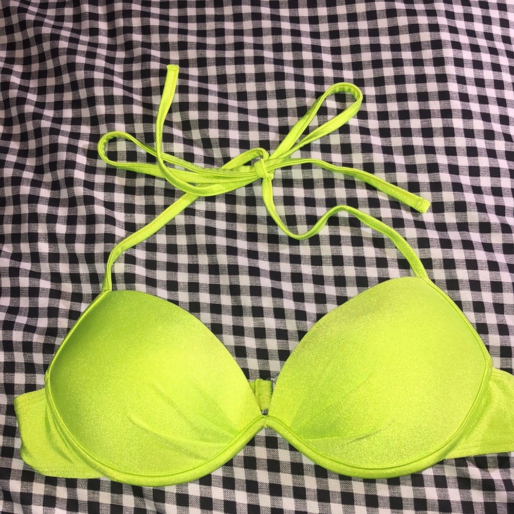 Slightly padded neon bralette top or swim top